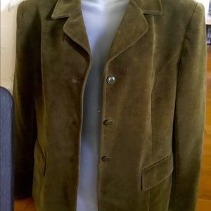 Jones NY Blazer Jacket Collared Dark Sage Green 14